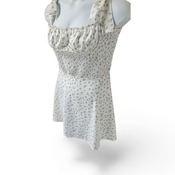 70/21 Floral Mini Dress with Bow Straps Size L - Picture 4 of 16